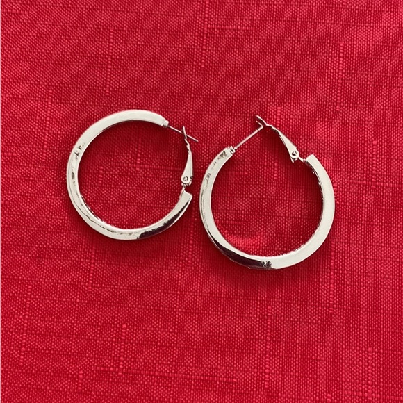Costume Hoop Earrings with Stones - Picture 2 of 2